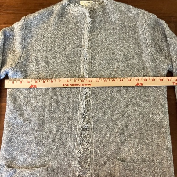 NWT Max Studio Open Front Fringe Oversized Cardigan Taupe Gray Size L - Picture 8 of 8